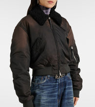 Acne Studios Cropped faux fur-trimmed bomber jacket