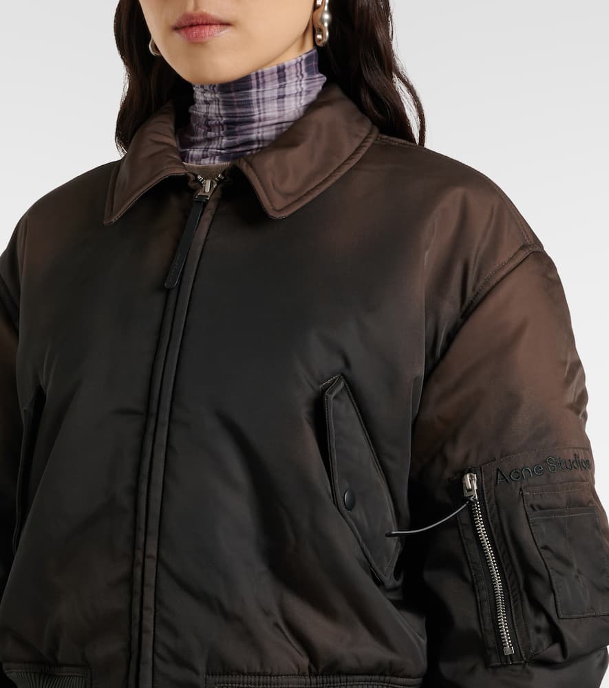 Acne Studios Cropped faux fur-trimmed bomber jacket