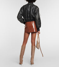 Acne Studios Cropped leather bomber jacket