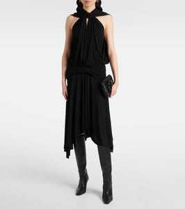 Acne Studios Draped ruched cr√É¬™pe jersey midi dress