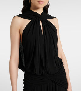 Acne Studios Draped ruched cr√É¬™pe jersey midi dress