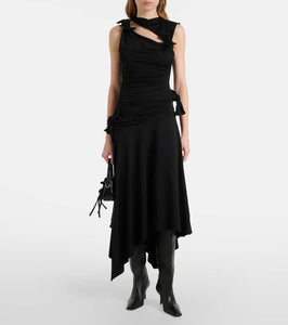 Acne Studios Enouk asymmetric draped midi dress