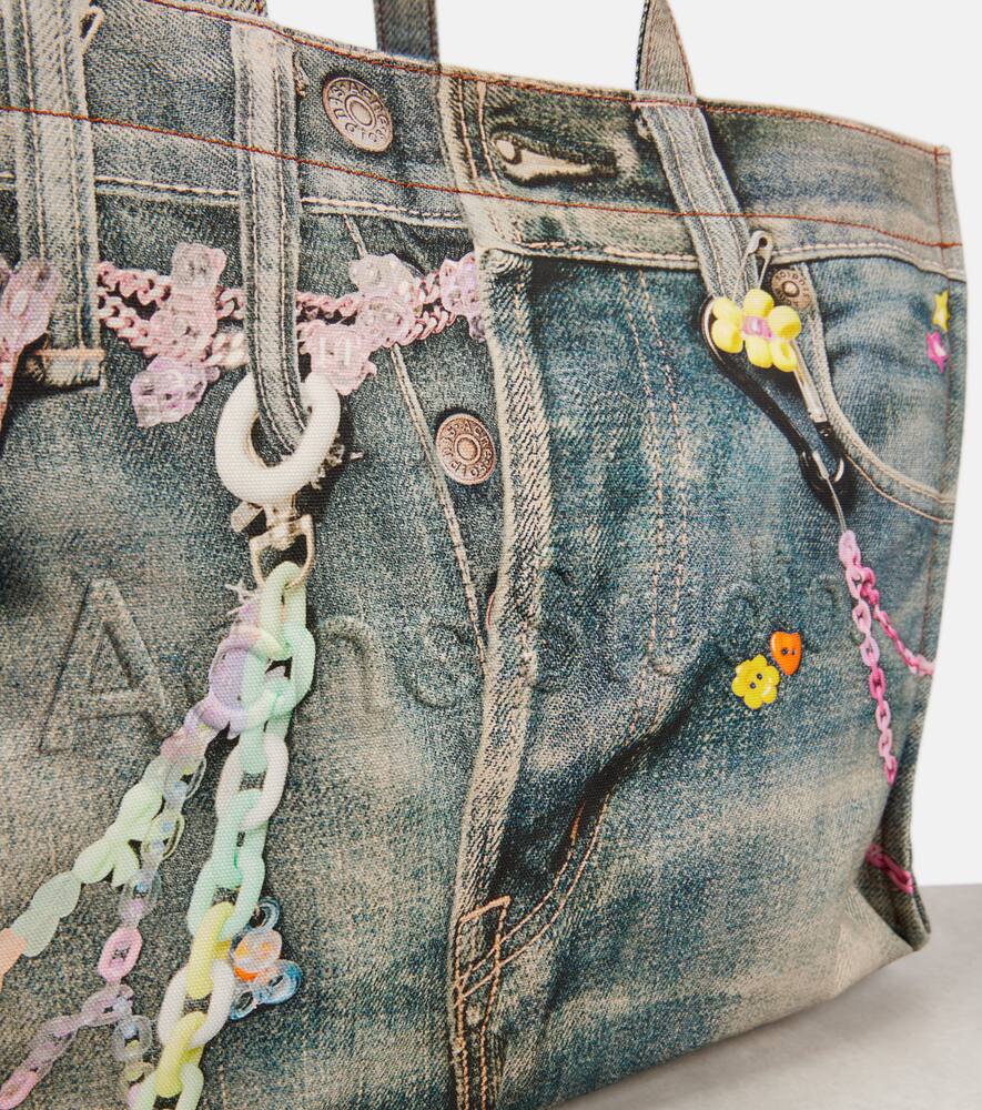 Acne Studios Large denim-effect printed canvas shopper