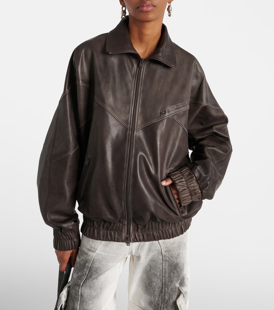 Acne Studios Letty leather bomber jacket
