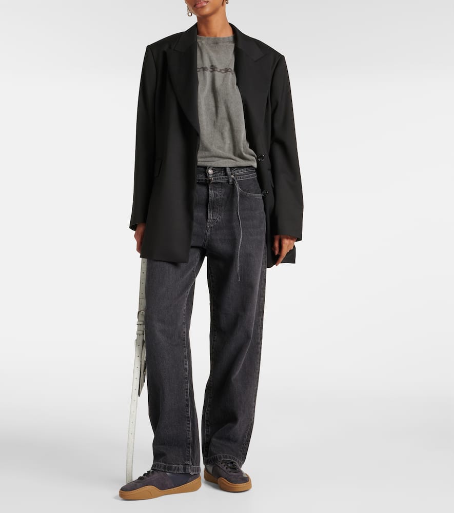Acne Studios Logo suede-trimmed sneakers