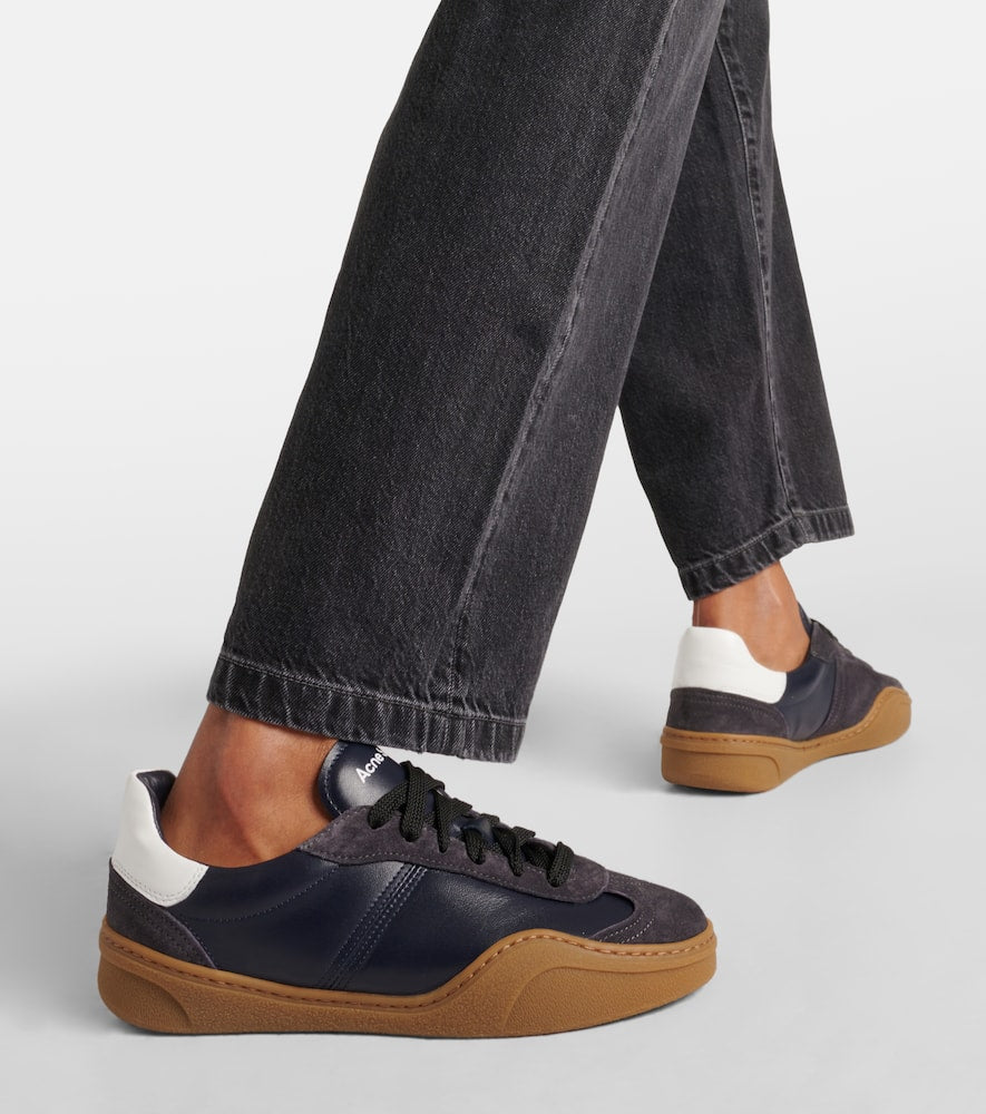 Acne Studios Logo suede-trimmed sneakers
