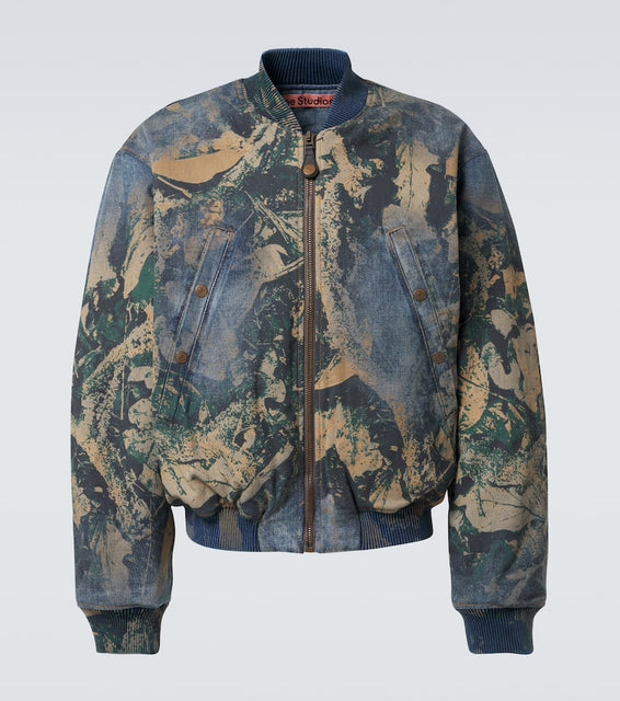 Acne Studios Printed denim bomber jacket