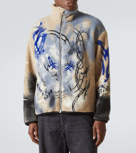 Acne Studios Teddy jacquard fleece zip-up jacket