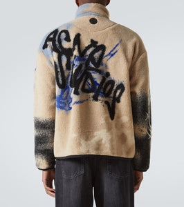 Acne Studios Teddy jacquard fleece zip-up jacket