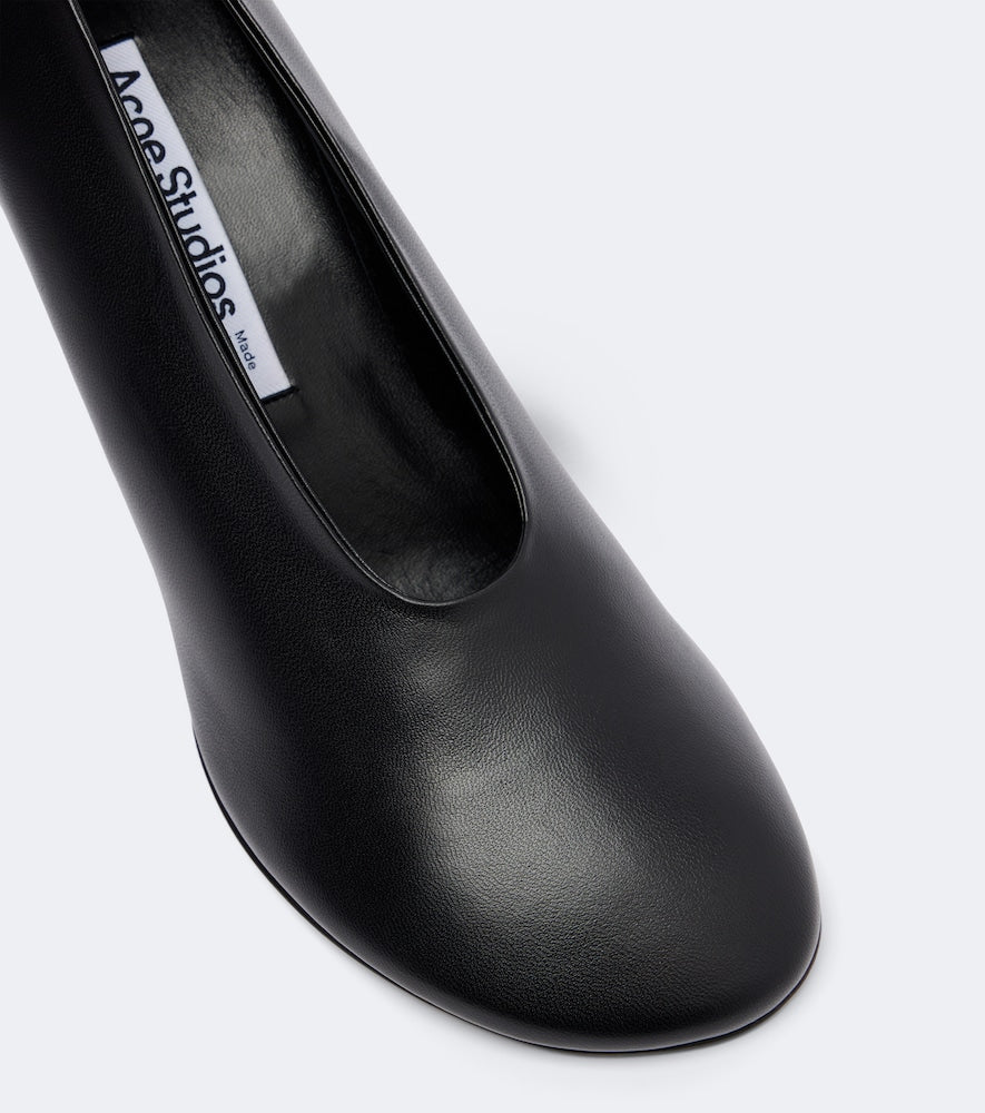 Acne Studios Back leather pumps - Black Mid Heel Pumps