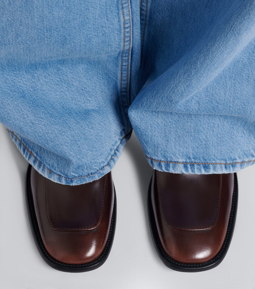 Brown Acne Studios Bassel leather loafers - Loafers