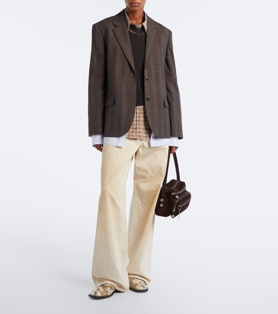 Beige Acne Studios Snake-effect leather loafers - Loafers