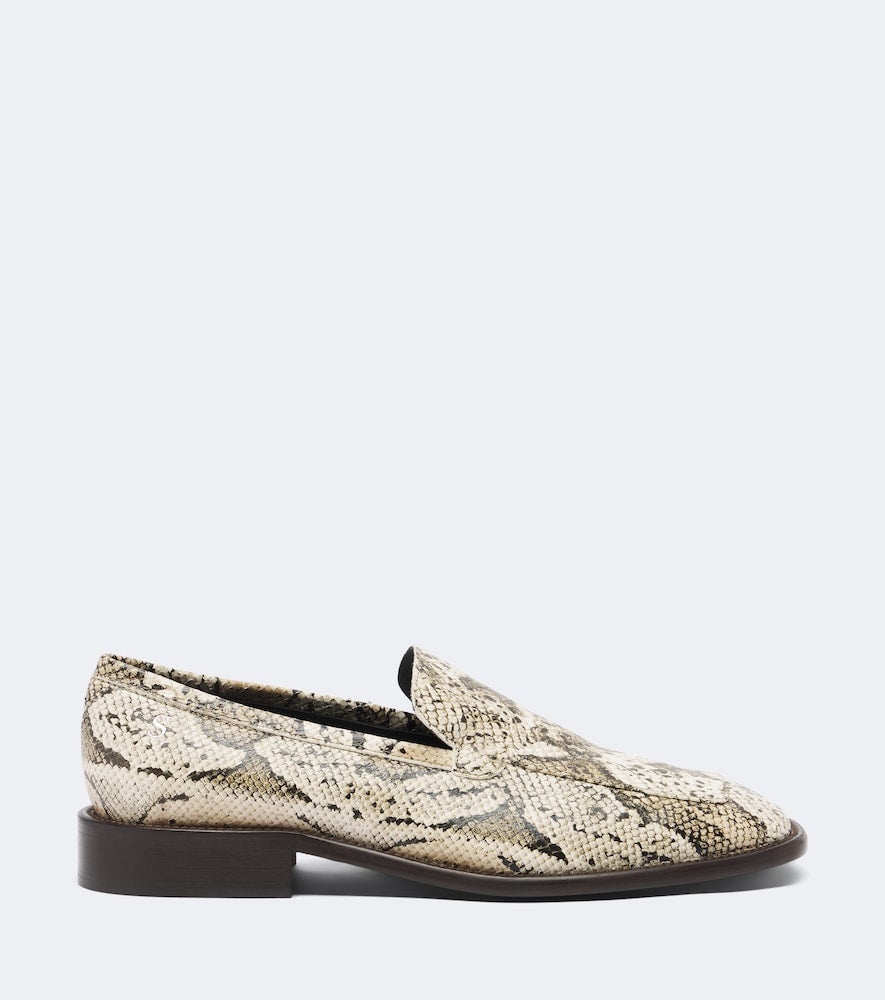 Beige Acne Studios Snake-effect leather loafers - Loafers