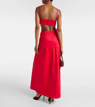 Adriana Degreas Cutout tiered cotton-blend maxi dress