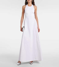 Adriana Degreas Halterneck cotton-blend maxi dress