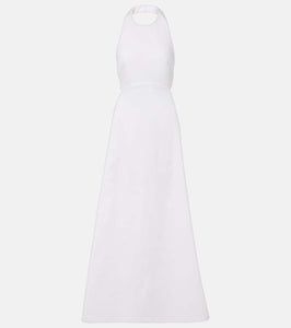 Adriana Degreas Halterneck cotton-blend maxi dress