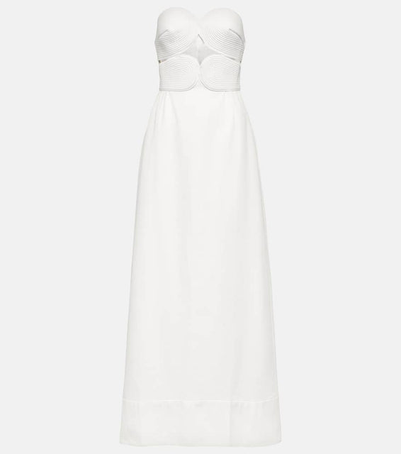 Adriana Degreas Matelass√É¬© cutout strapless maxi dress
