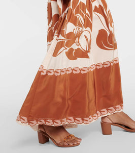 Adriana Degreas Printed puff-sleeve silk maxi dress