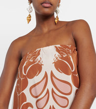 Adriana Degreas Printed strapless silk maxi dress