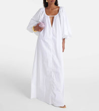 Adriana Degreas Puff-sleeve cotton maxi dress