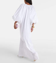 Adriana Degreas Puff-sleeve cotton maxi dress