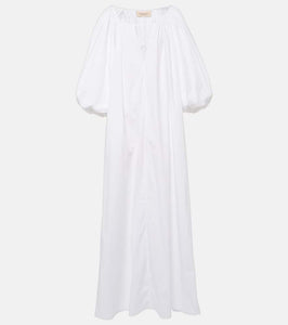 Adriana Degreas Puff-sleeve cotton maxi dress