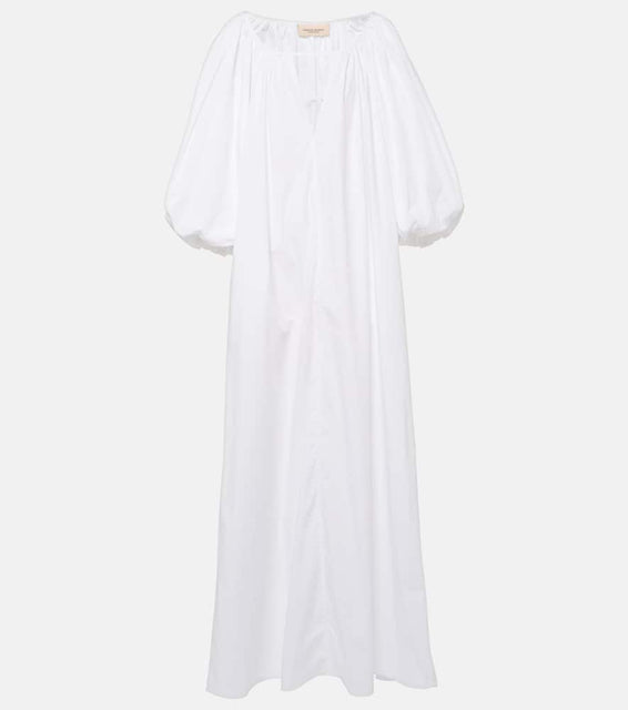 Adriana Degreas Puff-sleeve cotton maxi dress