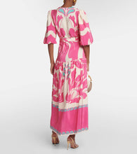 Adriana Degreas Puff-sleeve silk maxi dress
