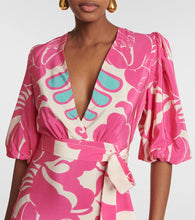 Adriana Degreas Puff-sleeve silk maxi dress