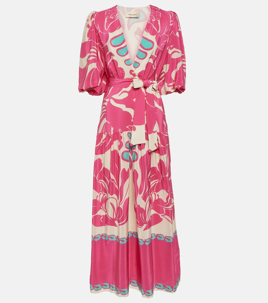 Adriana Degreas Puff-sleeve silk maxi dress. Adriana Degreas 泡泡袖真丝长裙