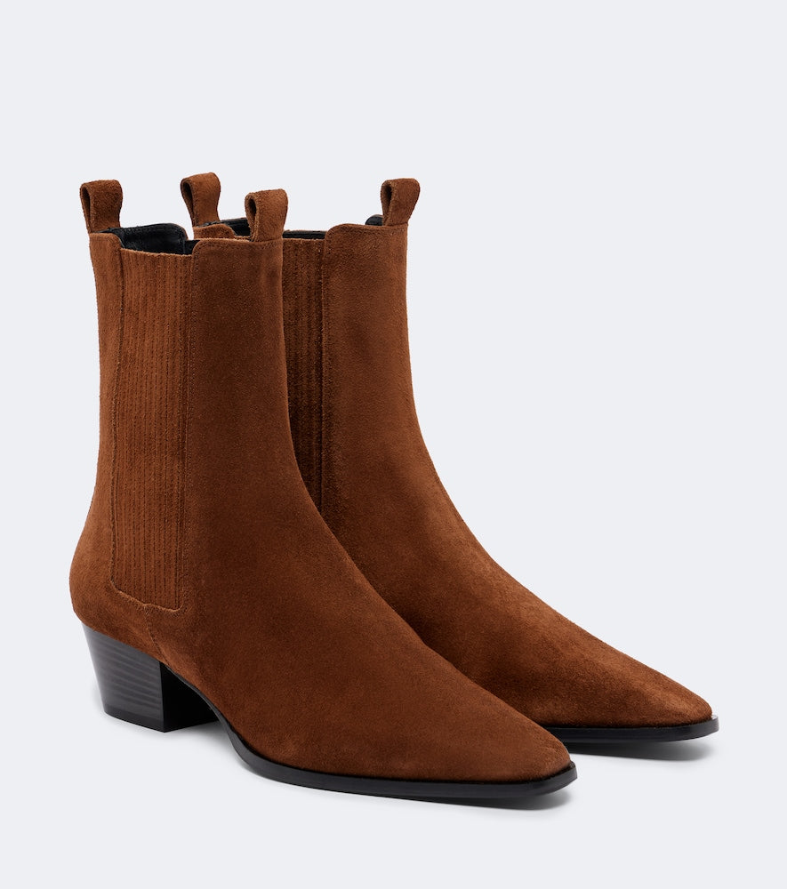 Brown Aeyde Agata suede ankle boots - Mid Heels