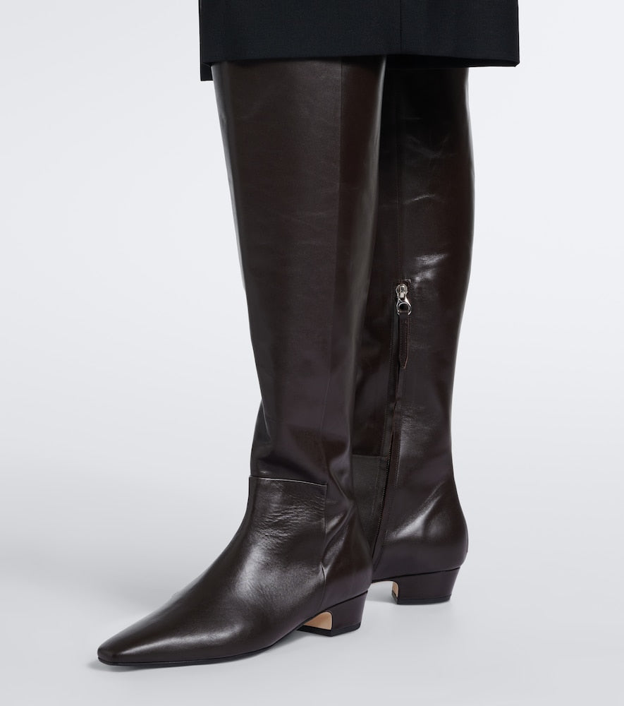 Aeyde Ilaria leather over-the-knee boots - Brown Knee-high Boots