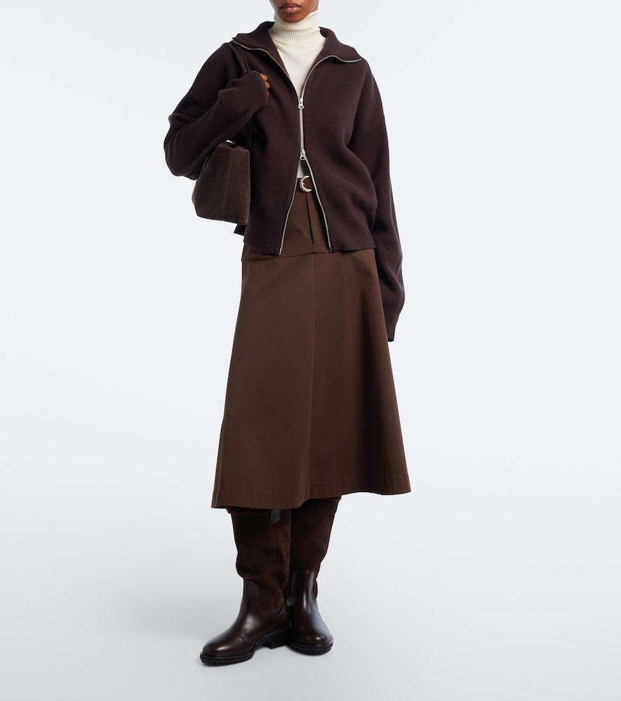 Brown Aeyde Theo leather and suede knee-high boots - Flat Boots