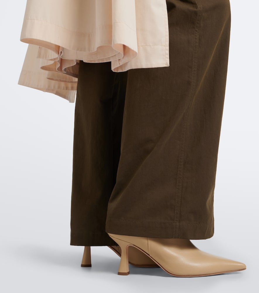 Beige Aeyde Vivi leather ankle boots - Mid Heels