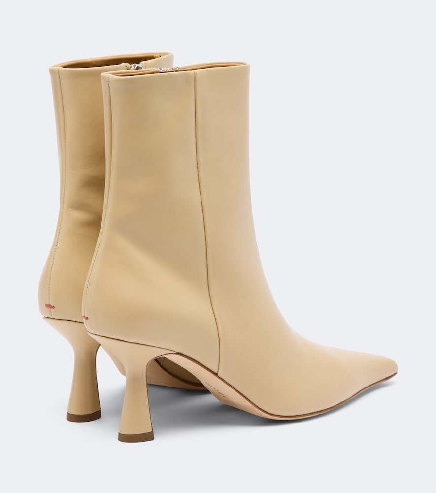 Beige Aeyde Vivi leather ankle boots - Mid Heels