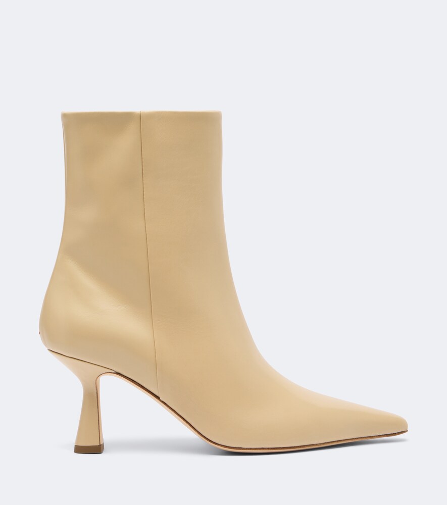 Beige Aeyde Vivi leather ankle boots - Mid Heels