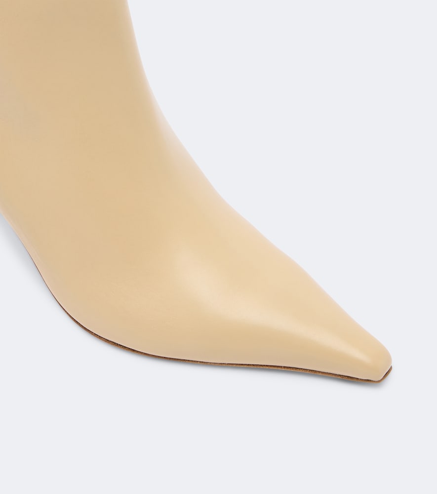 Beige Aeyde Vivi leather ankle boots - Mid Heels