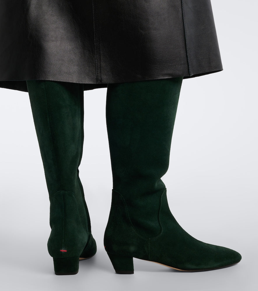 Aeyde Yana suede knee-high boots in Green - Knee-high Boots