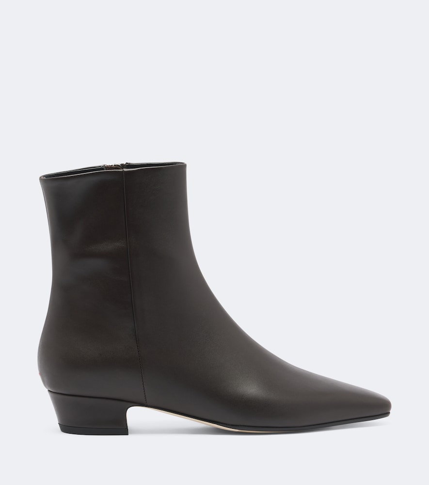 Aeyde Yasmin leather ankle boots - Brown Mid Heels