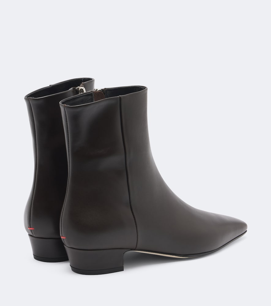 Aeyde Yasmin leather ankle boots - Brown Mid Heels