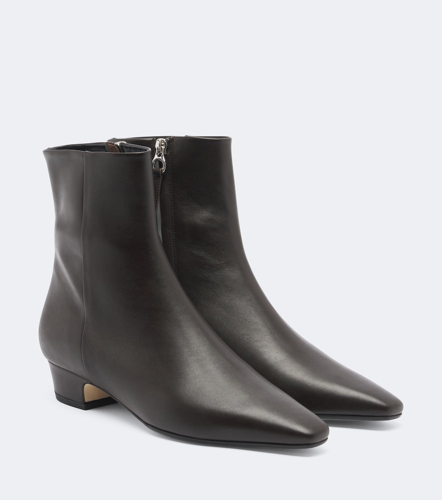 Aeyde Yasmin leather ankle boots - Brown Mid Heels