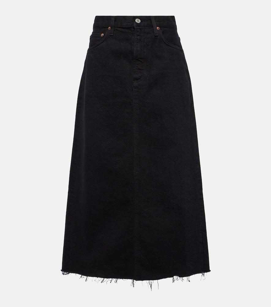 Agolde Della denim midi skirt - Agolde Della 牛仔中长裙