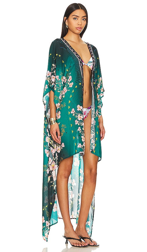 Agua Bendita Dara Kimono in Dark Green
