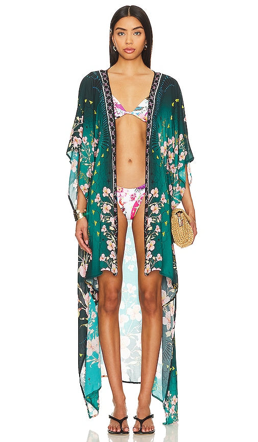 Agua Bendita Dara Kimono in Dark Green