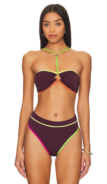 Agua Bendita Erma Bandeau Top in Wine - Haut bandeau Agua Bendita Erma en vin - Agua Bendita Erma 酒红色抹胸上衣 - Agua Bendita Erma Bandeau-Top in Wein - Agua Bendita Erma Bandeau 탑 인 와인 - Top a fascia Agua Bendita Erma in vino
