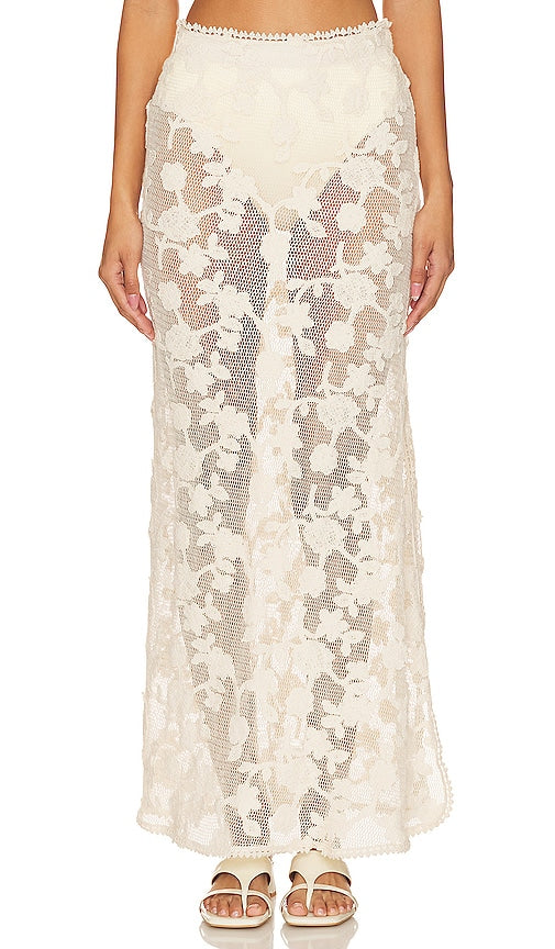 Agua Bendita x REVOLVE Cyprus Maxi Skirt in Ivory - Agua Bendita x REVOLVE Jupe Longue Chypre en Ivoire - Agua Bendita x REVOLVE Cyprus 象牙色长裙 - Agua Bendita x REVOLVE Cyprus Maxirock in Elfenbein - Agua Bendita x REVOLVE Cyprus 맥시 스커트 in Ivory - Gonna lunga Agua Bendita x REVOLVE Cyprus in avorio