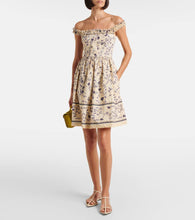 Agua by Agua Bendita Achiote Caf√É¬© floral cotton minidress