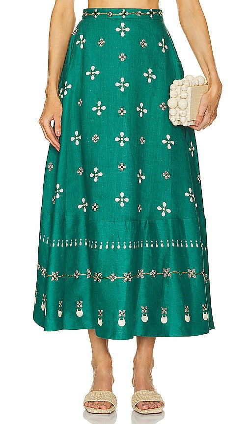 Agua by Agua Bendita Belmar Esmeralda Skirt in Green - Agua by Agua Bendita Jupe Belmar Esmeralda en vert - Agua by Agua Bendita Belmar Esmeralda 绿色半身裙 - Agua by Agua Bendita Belmar Esmeralda Rock in Grün - Agua by Agua Bendita Belmar Esmeralda 스커트 - Gonna Agua di Agua Bendita Belmar Esmeralda in verde
