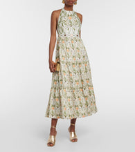 Agua by Agua Bendita Consuelo Lunar embroidered linen midi dress