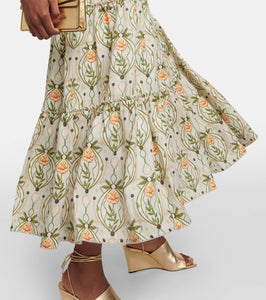 Agua by Agua Bendita Consuelo Lunar embroidered linen midi dress